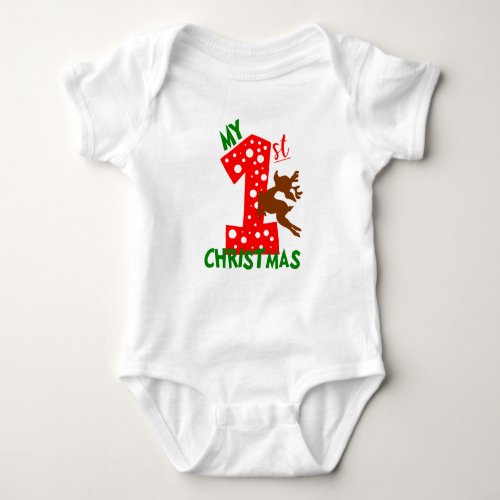 My First Christmas baby reindeer unisex Baby Bodysuit