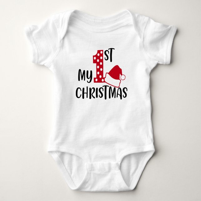 🎄My First Christmas Baby T-Shirt | Cute Holiday👶 Bodysuit (Front)