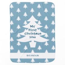 My First Christmas Blue Baby Boy Personalized