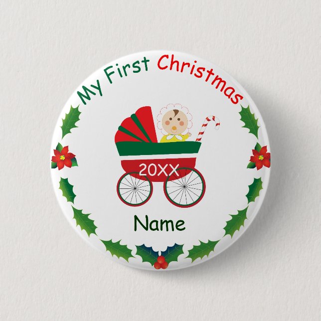 My First Christmas Button (Front)