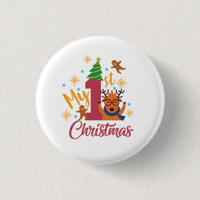 My first Christmas Button (Front)