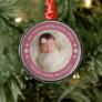 My First Christmas Cassis Personalized Baby Photo Metal Ornament