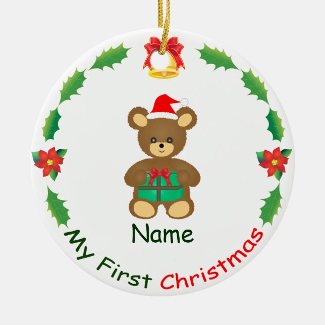 My First Christmas Ceramic Ornament (Front)