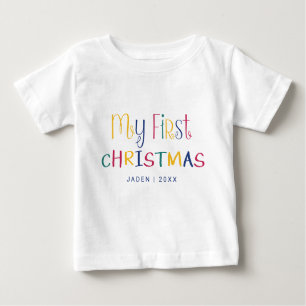 My First Christmas Custom Baby Holiday Colorful Baby T-Shirt
