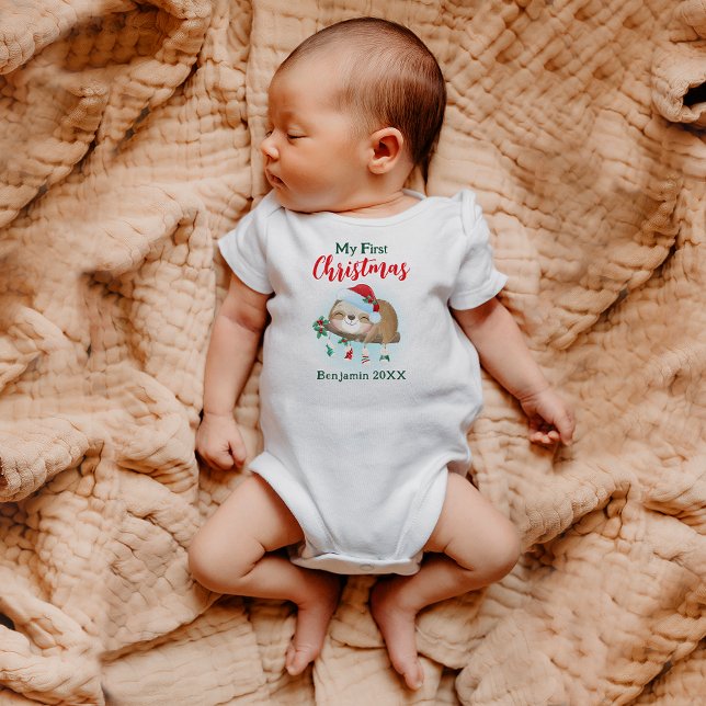 My First Christmas Custom Baby Name Baby Bodysuit (Creator Uploaded)