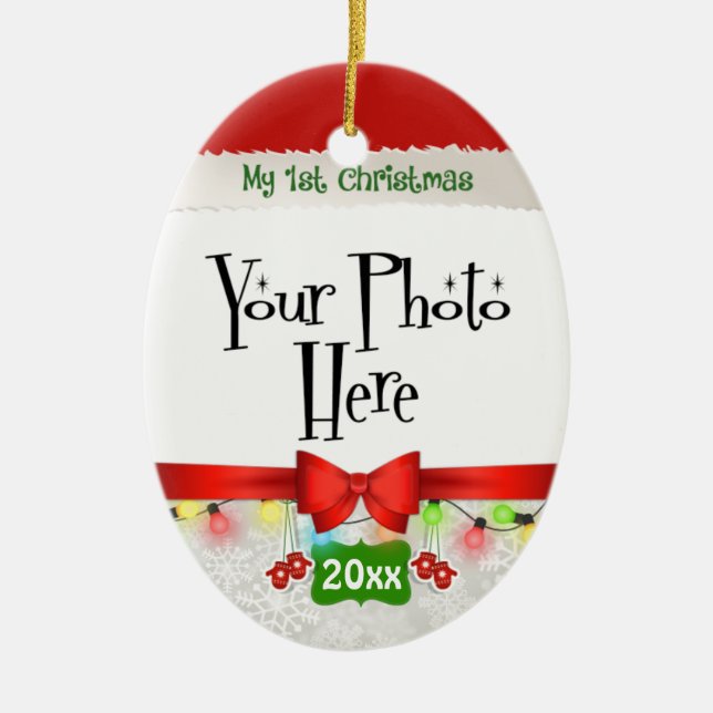 My First Christmas Custom Ceramic Ornament (Front)