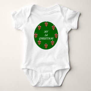 My First Christmas Custom Mouse Baby Bodysuit