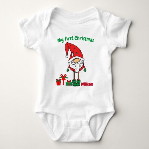 My first Christmas custom name Baby Bodysuit