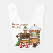 My first Christmas custom name cute train