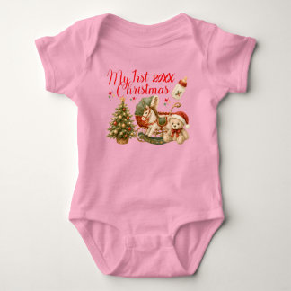 My First Christmas Cute and Colorful Baby Bodysuit