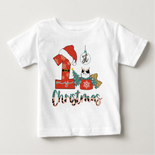 My First Christmas Cute Cat Baby T-Shirt
