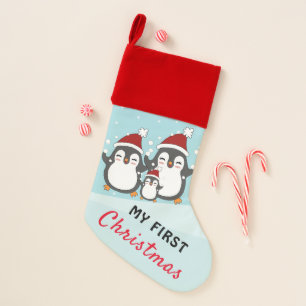 My First Christmas Cute Penguin Family Holiday Stocking