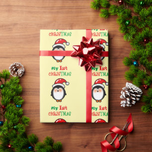 My First Christmas Cute Penguin Wrapping Paper