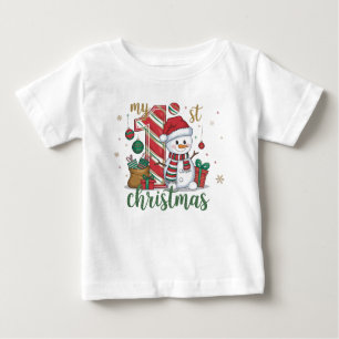 My First Christmas Cute Snowman Baby T-Shirt