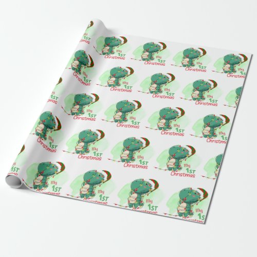 My First Christmas Dinosaur Wrapping Paper