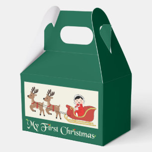 My First Christmas Favor Box– Cute Baby & Reindeer Boxes