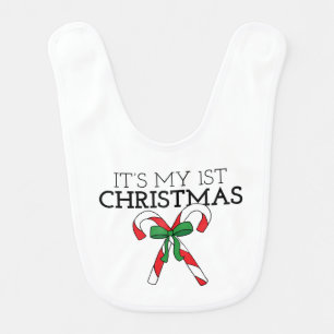My First Christmas First Holiday With a Baby Baby Bib