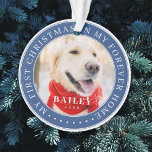 My First Christmas Forever Home Modern Pet Photo Ornament<br><div class="desc">This simple and classic design is composed of serif typography and add a custom photo. "My First Christmas in my forever home" encircles the custom photo.</div>