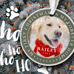 My First Christmas Forever Home Modern Pet Photo Ornament<br><div class="desc">This simple and classic design is composed of serif typography and add a custom photo. "My First Christmas in my forever home" encircles the custom photo.</div>
