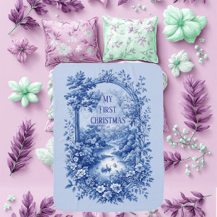My First Christmas French Toile Grand Garden Arch  Baby Blanket