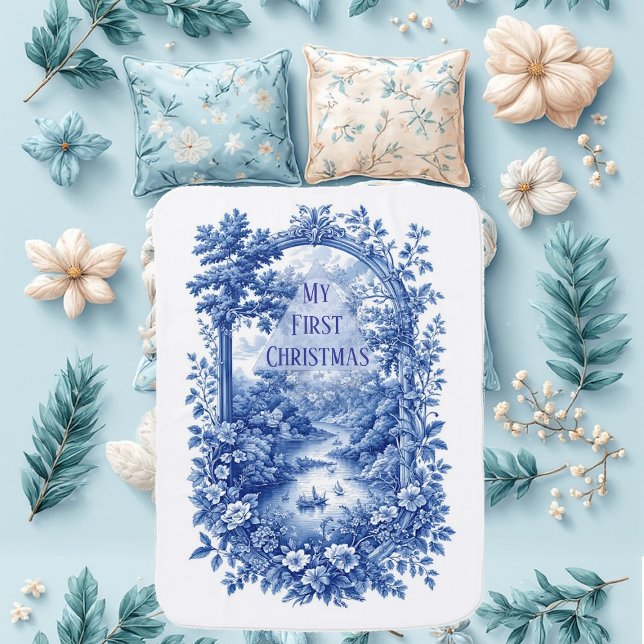 My First Christmas French Toile Landscape Grandeur Baby Blanket (My First Christmas French Toile Landscape Grandeur Baby Blanket)