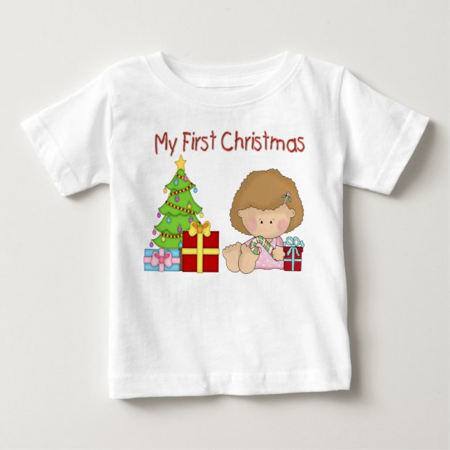 My First Christmas Girl Infant Long Sleeve T-Shirt (Front)