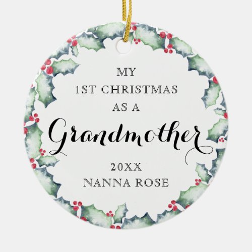 My First Christmas_Grandmother Photo Keepsake Ceramic Ornament