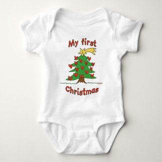 My First Christmas (Happy Tree design) Baby Bodysuit
