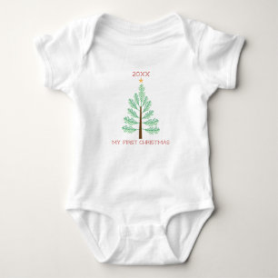 My First Christmas Holiday Tree Baby Bodysuit