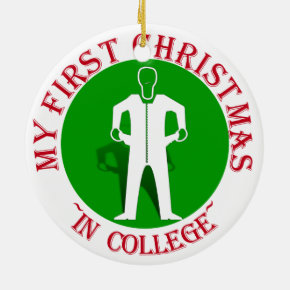 My First Christmas In College Ceramic Ornament