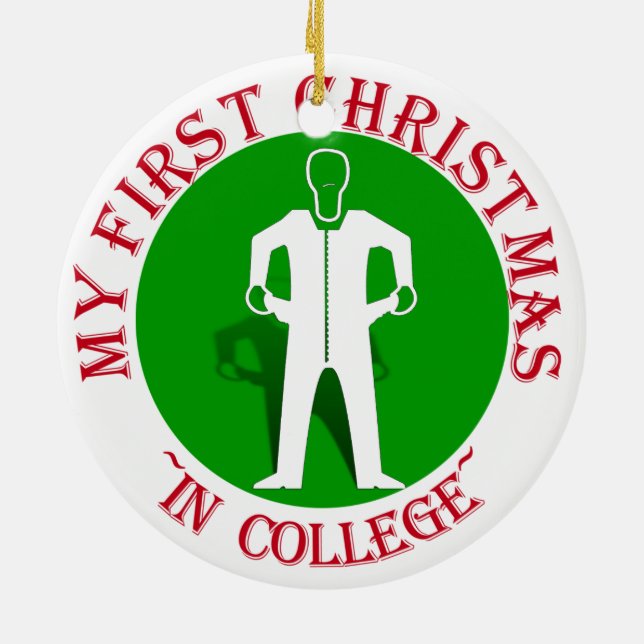 My First Christmas In College Ceramic Ornament (Back)