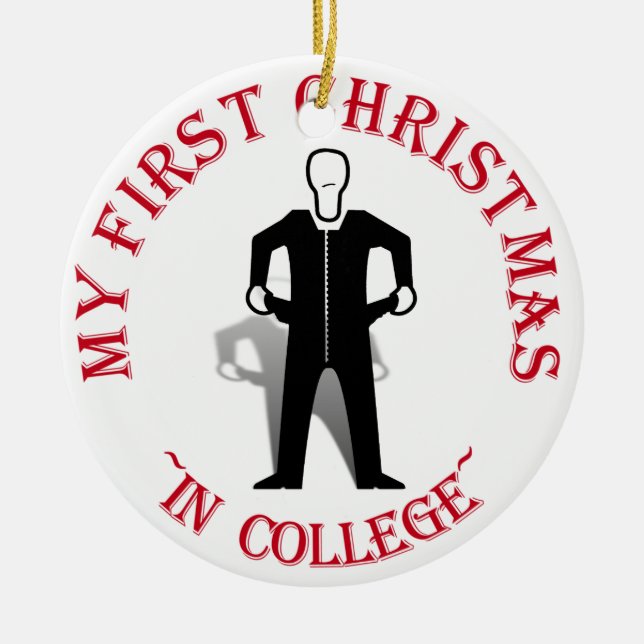 My First Christmas In College Ceramic Ornament (Front)