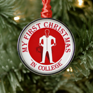 My First Christmas In College Metal Ornament
