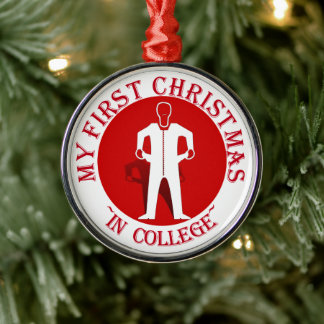 My First Christmas In College Metal Ornament