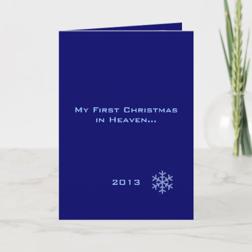 My First Christmas in Heaven Blue Snowflake Holiday Card