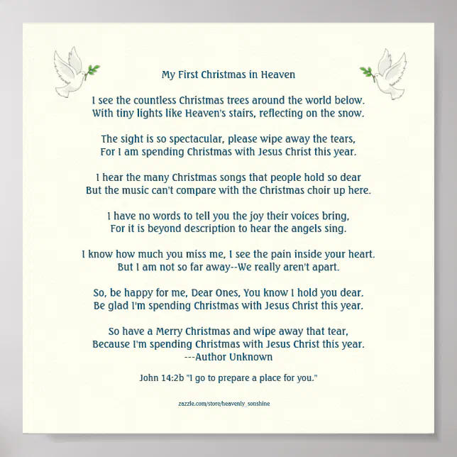 My First Christmas in Heaven Poster | Zazzle