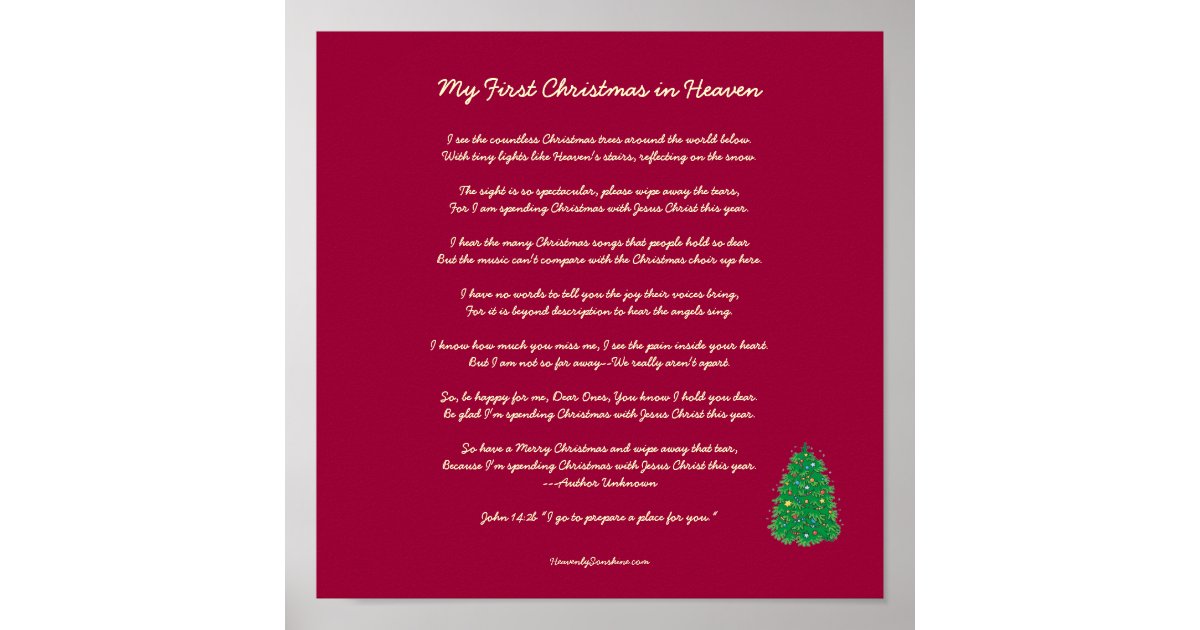 My First Christmas in Heaven Poster | Zazzle