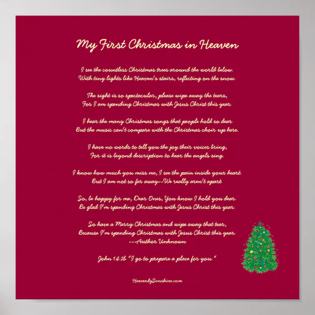 My First Christmas in Heaven Poster | Zazzle