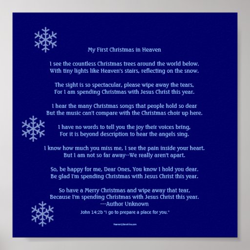 My First Christmas in Heaven Poster | Zazzle