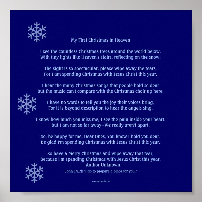 My First Christmas in Heaven Poster | Zazzle.com