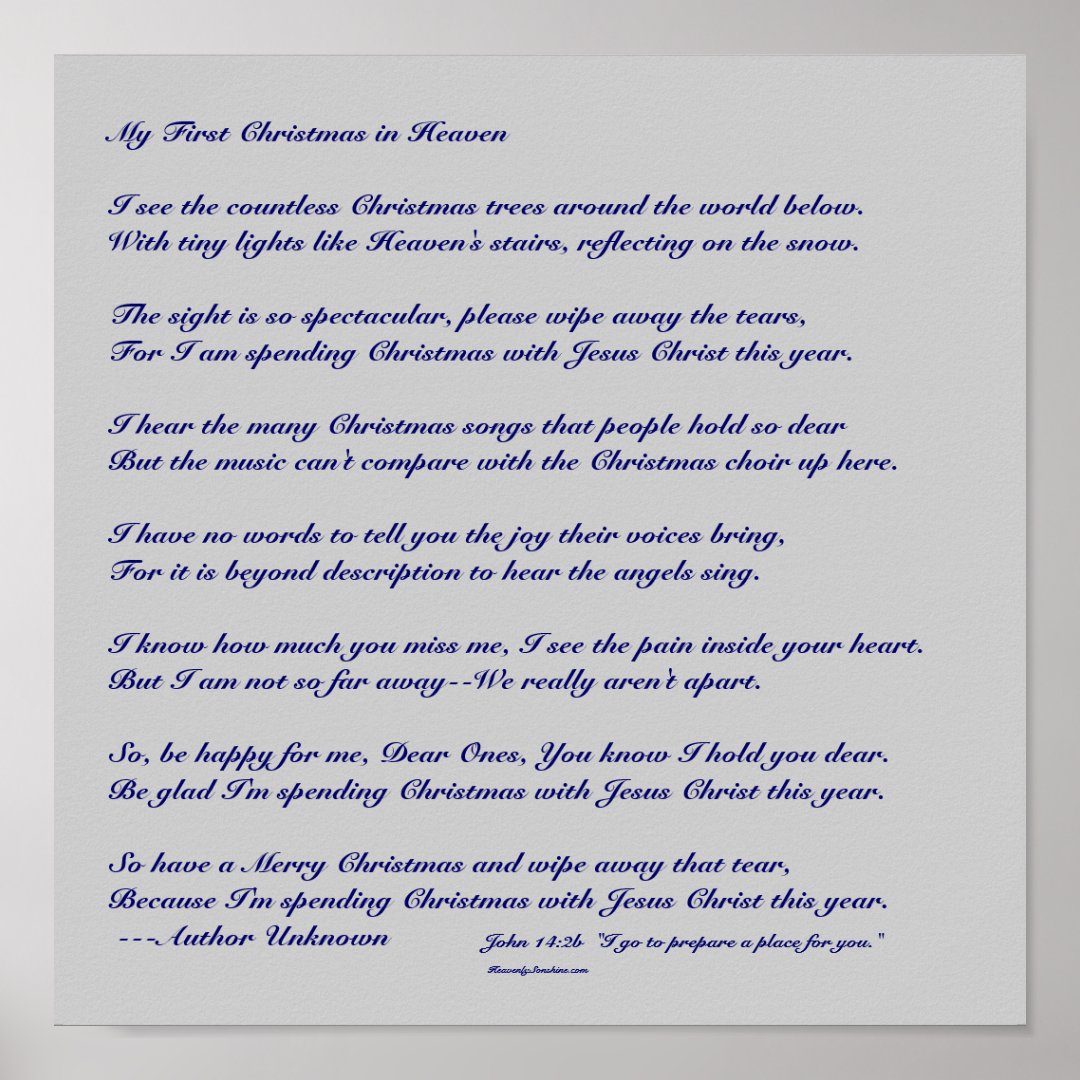 My First Christmas in Heaven Poster | Zazzle