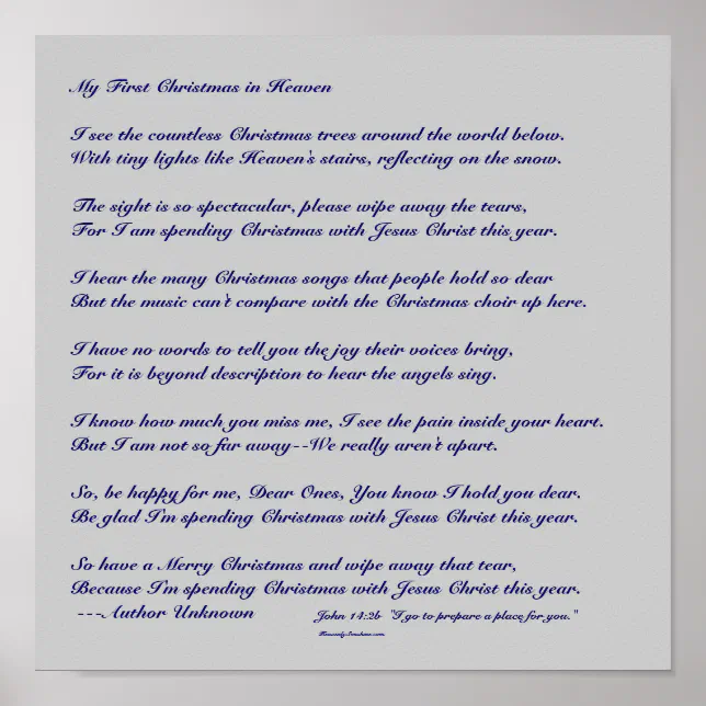 My First Christmas in Heaven Poster | Zazzle
