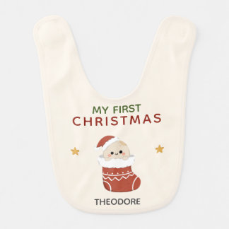 My First Christmas Little Egg Ornament Baby Bib