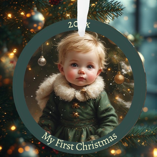My First Christmas Madonna Personalized Baby Photo Ornament (My First Christmas Madonna Personalized Baby Photo Ornament)