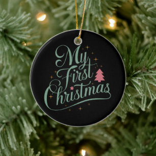 My First Christmas Matching Family Xmas Newborn Ceramic Ornament