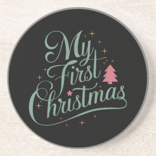 My First Christmas Matching Family Xmas Newborn Coaster