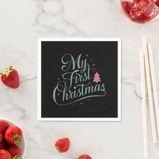 My First Christmas Matching Family Xmas Newborn Napkins (Insitu)