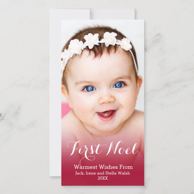 My First Christmas Modern Photo Holiday Card (Front)