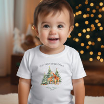 My first Christmas Name Year Cute Giraffe