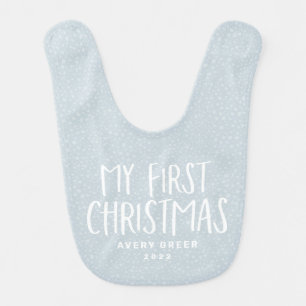 My first Christmas newborn baby personalized Bib